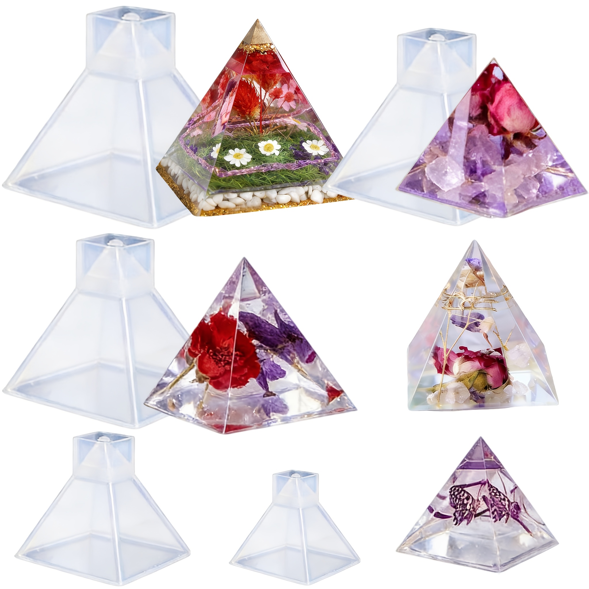 Home Decor Manufacturers - 5pc- Pyramid resin molds of various