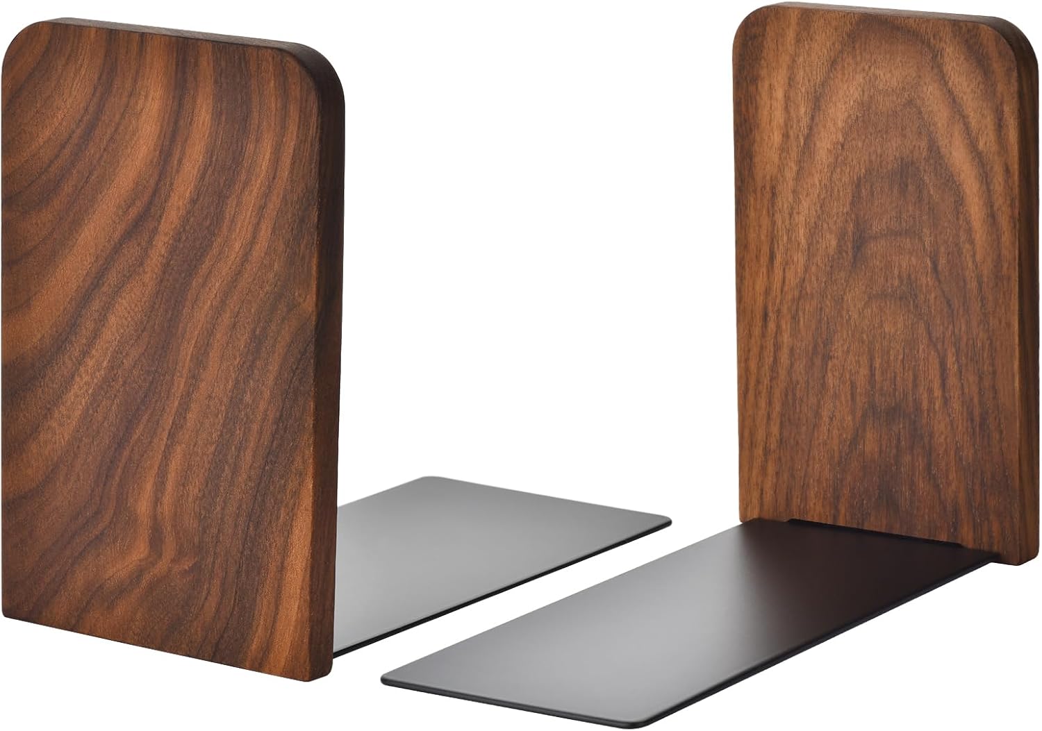 Home Decor Free Images - Black Walnut Bookends for Shelves, Heavy