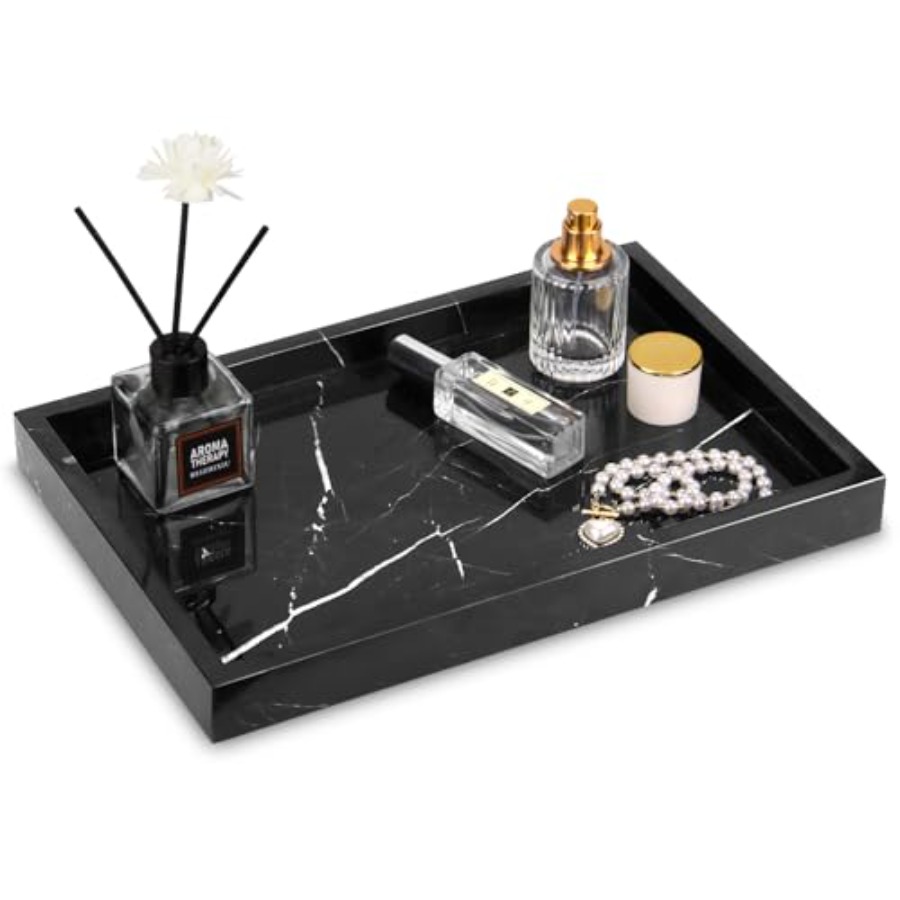 Home Decor You - Marble Bathroom Vanity Tray, Natural Luxury