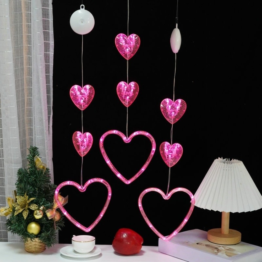 String Curtain Light - Creative Heart Curtain Fairy Light Beautiful