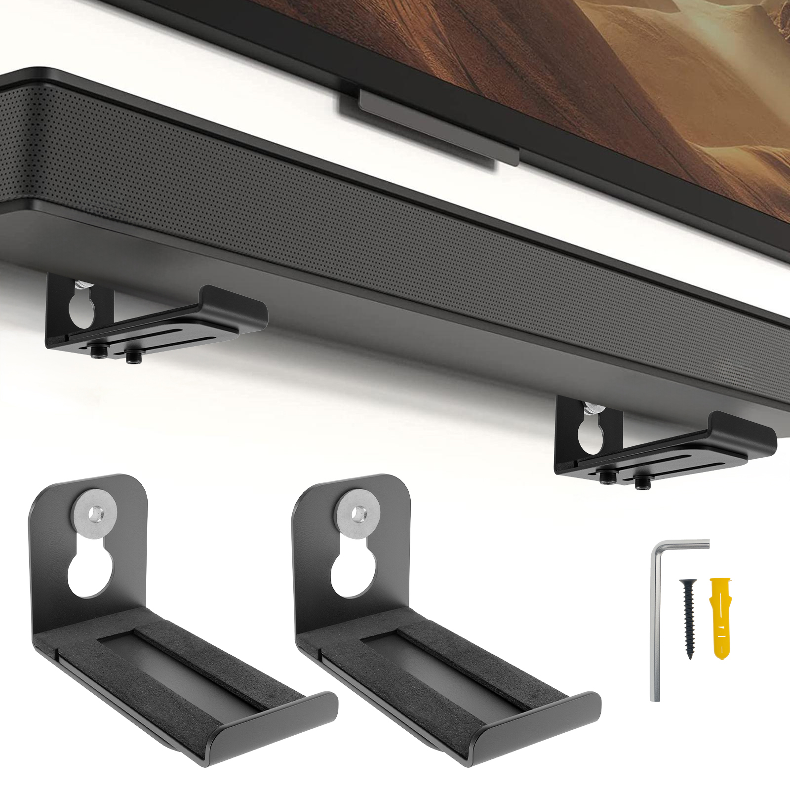Home Decor Manufacturers - 2Pcs Soundbar Speaker Stands Wall Mount