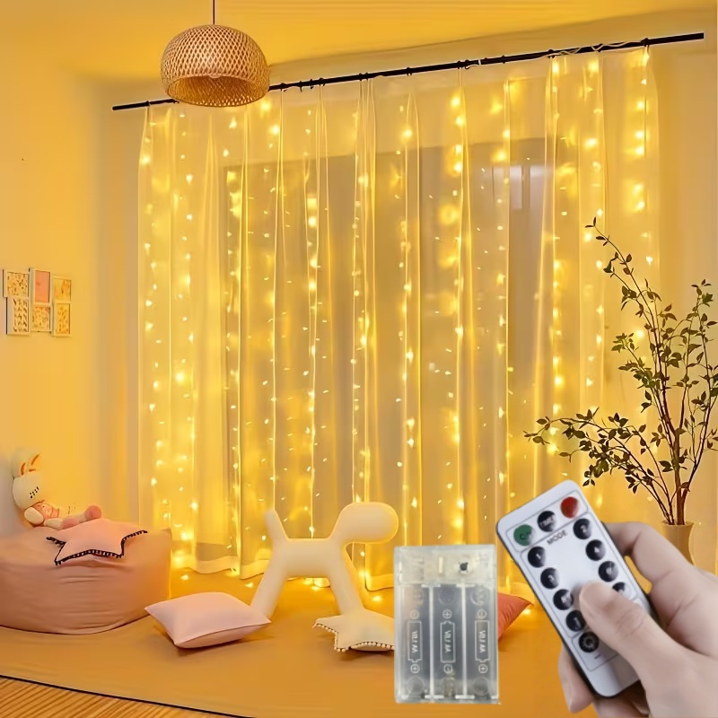 String Curtain Light - 300/600 LED Battery-Operated Fairy String Lights