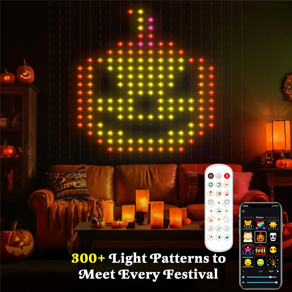 String Curtain Light - Smart LED Curtain Lights USB,400 LED