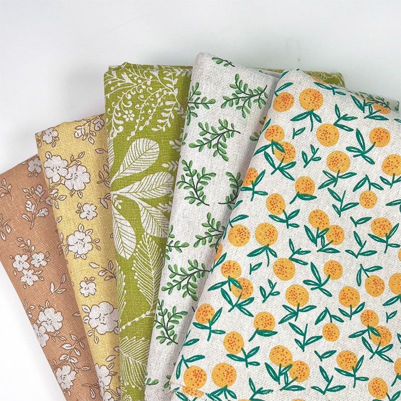 Home Decor You - Pastoral Floral Cotton Linen Blend Fabric