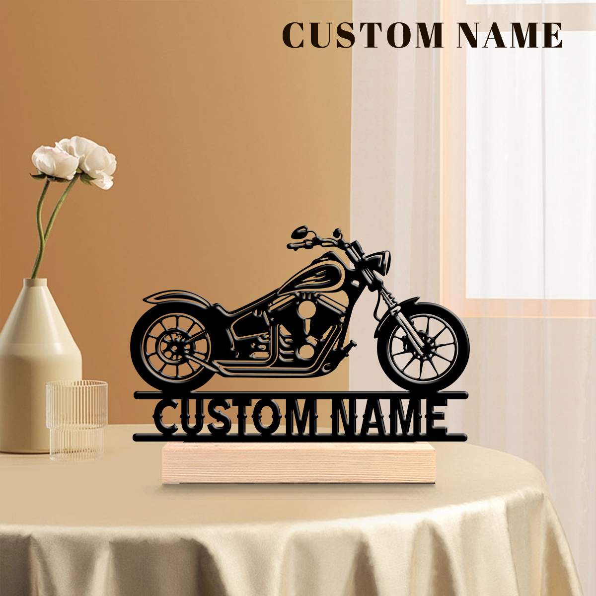Home Decor Accessories - 1Pc Csutom Name Road Motorbike Wooden