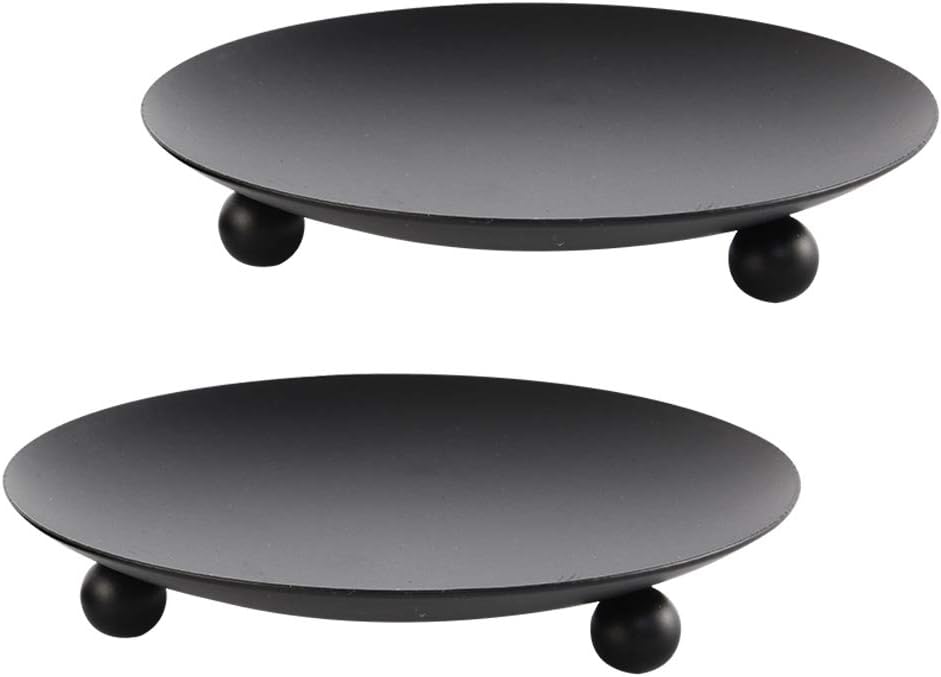 Set of 2 Black Iron Candle Pla - Home Decor Free Images 리뷰 및 가격