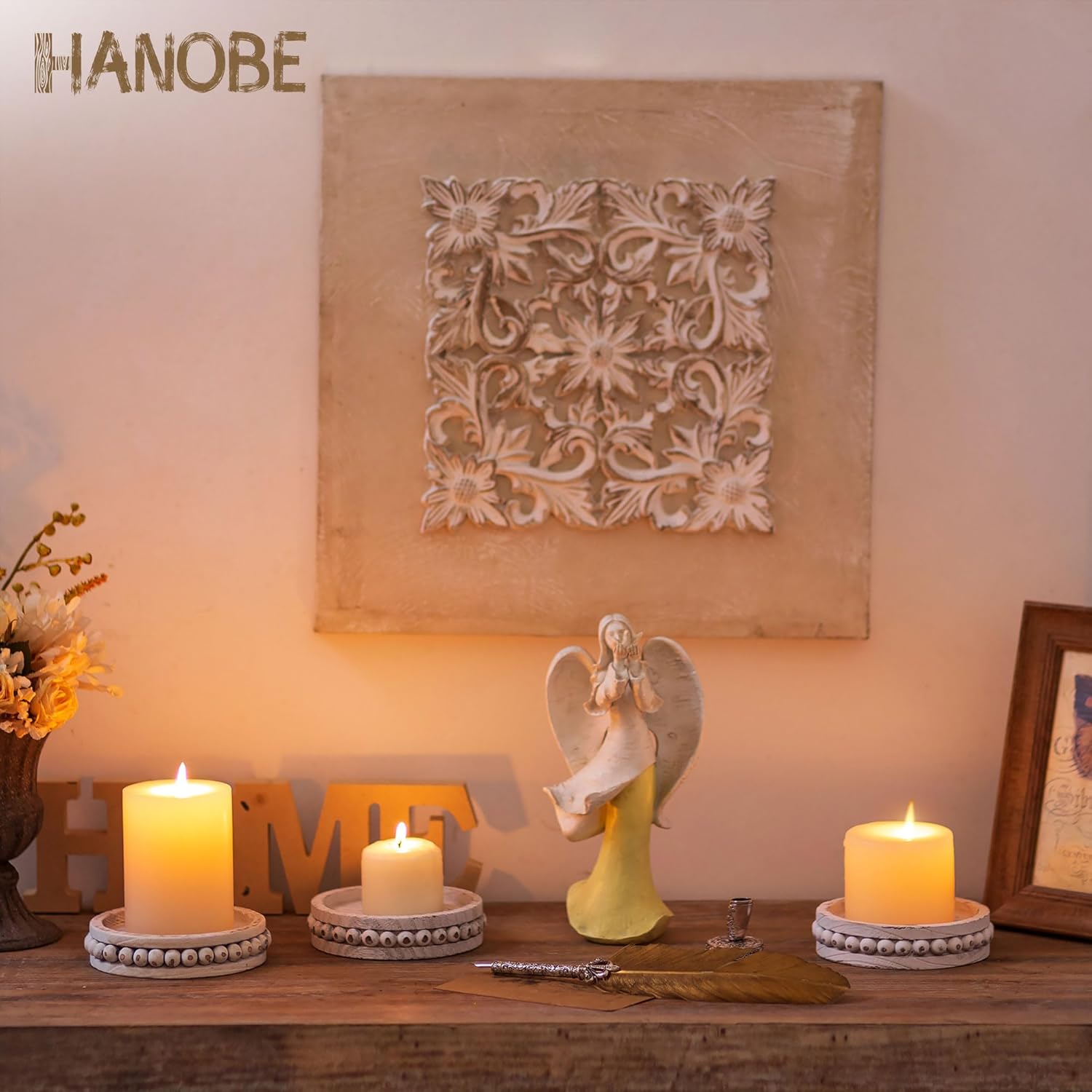 Wooden Candle Holder for Pilla - Home Decor Free Images 리뷰 및 가격