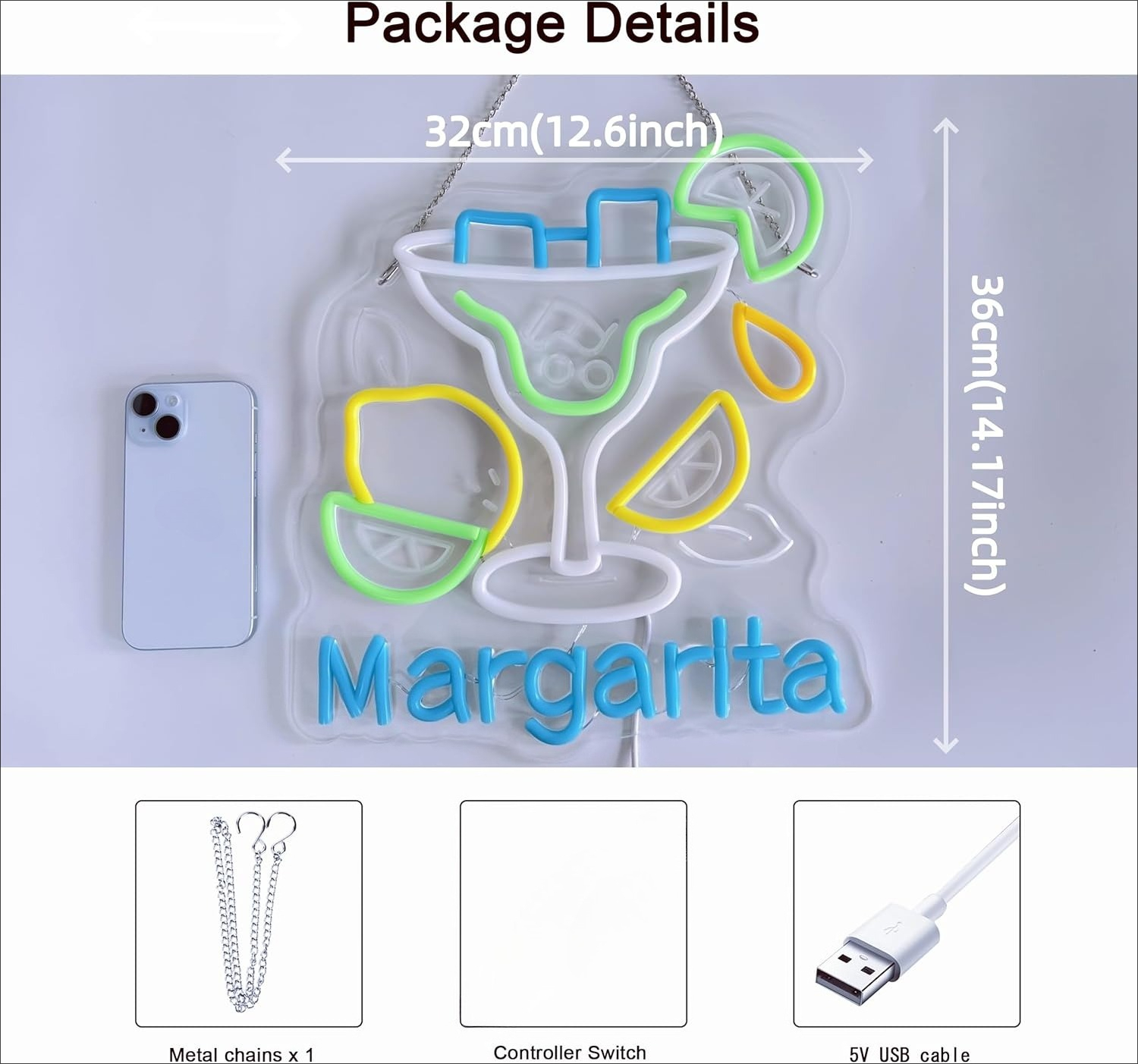 Margarita Neon Sign Wall Art D - Home Decor Shop 리뷰 및 가격
