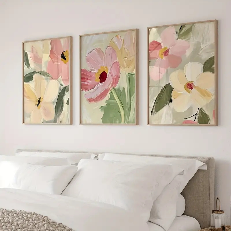 3pcs/Set Pastel Floral Canvas  - Home Decor Manufacturers 리뷰 및 가격