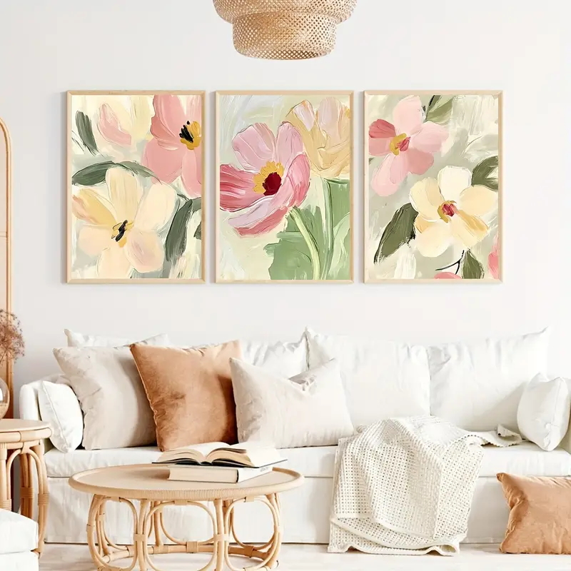 3pcs/Set Pastel Floral Canvas  - Home Decor Manufacturers 리뷰 및 가격