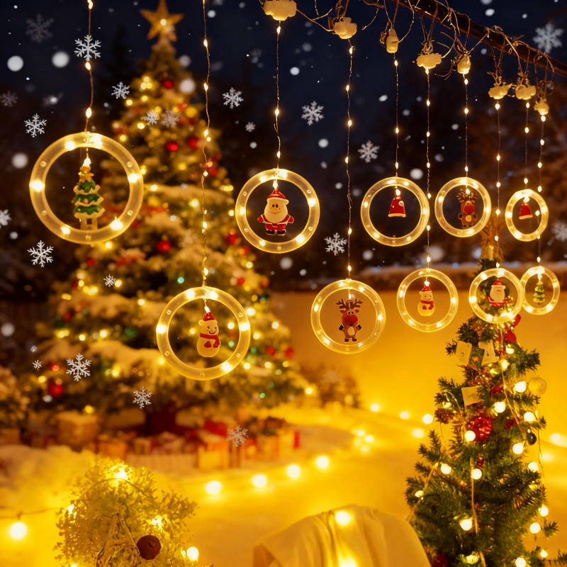 LED Santa Claus Curtain Light  - String Curtain Light 리뷰 및 가격