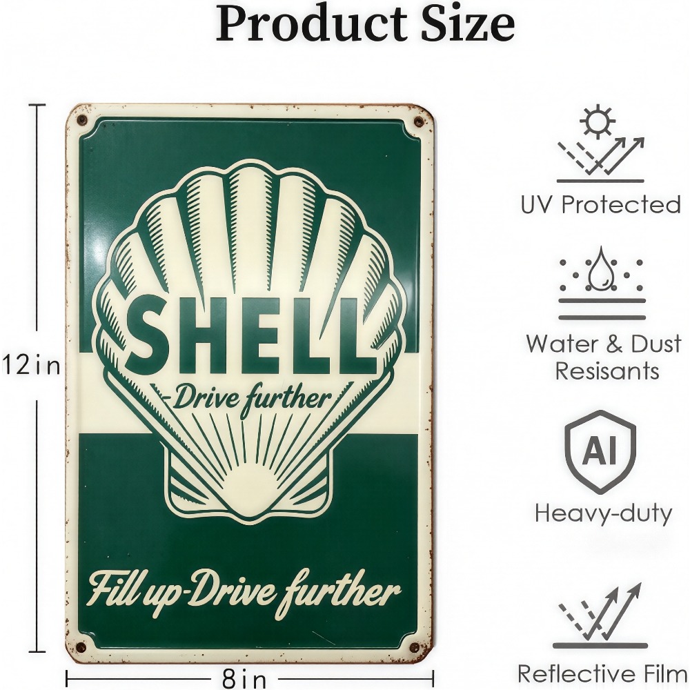 Retro Shell Gas Station Metal  - Home Decor Shop 리뷰 및 가격
